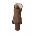 Woman's ankle boot with zipper and studs in brown suede heel 7 - Available sizes:  44