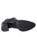 Botines a punta para mujer con cremallera, tachuelas y elastico en piel estampada negra tacon 5 - Tallas disponibles:  43