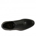 Elegante zapato para hombre con cordones y puntera en piel negra - Tallas disponibles:  49