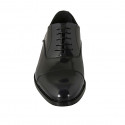 Men's elegant laced oxford shoe with captoe in blue brush-off leather - Available sizes:  36, 46, 47, 49, 50