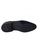 Zapato oxford elegante con cordones y puntera para hombre en piel cepillada azul - Tallas disponibles:  36, 37, 46, 47, 49, 50