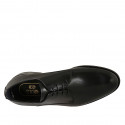 Zapato derby con cordones para hombres en piel soave negra - Tallas disponibles:  36, 49