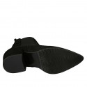 Botín a punta para mujer con elasticos en gamuza negra tacon 5 - Tallas disponibles:  32