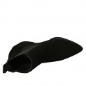 Stivaletto a punta da donna con elastici in camoscio nero tacco 5 - Misure disponibili: 32