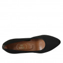 Zapato de salon puntiagudo para mujer en tejido negro tacon 6 - Tallas disponibles:  32