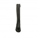Woman's boot with zipper, elastic band and removable insole in black leather heel 5 - Available sizes:  32