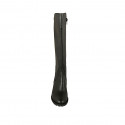 Woman's boot with zipper, elastic band and removable insole in black leather heel 5 - Available sizes:  32