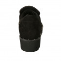 Mocassin pour femmes avec goujons en daim noir talon 4 - Pointures disponibles:  33, 43, 44, 45