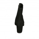 Botines a punta para mujer con cremallera en gamuza negra tacon cuadrado 6 - Tallas disponibles:  33, 42