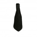 Woman's pointy ankle boot with zipper in black suede block heel 6 - Available sizes:  42