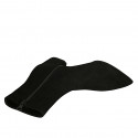 Woman's pointy ankle boot with zipper in black suede block heel 6 - Available sizes:  42
