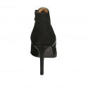 Bottine pour femmes avec fermeture éclair en daim et cuir noir talon 8 - Pointures disponibles:  32, 42