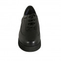 Zapato con cordones y plantilla extraible para mujer en piel y charol negro tacon 3 - Tallas disponibles:  44