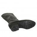 Botas para mujer en piel de color negro con cremallera tacon 5 - Tallas disponibles:  42, 43