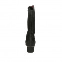 Bottes avec fermeture éclair pour femmes en daim noir talon 5 - Pointures disponibles:  32