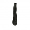 Botas con cremallera para mujer en gamuza negra tacon 5 - Tallas disponibles:  31, 32, 33, 43, 44