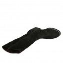 Botas con cremallera para mujer en gamuza negra tacon 5 - Tallas disponibles:  31, 32, 33, 43, 44