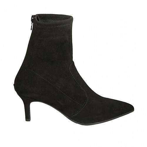 black elastic ankle boots