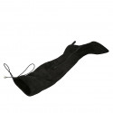 Stivale al ginocchio da donna in camoscio elasticizzato nero con laccio e cerniera tacco 8 - Misure disponibili: 34