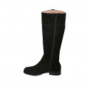 Woman's boot in black suede with zipper heel 3 - Available sizes:  33