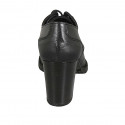 Zapato derby con cordones para mujer en piel negra tacon 7 - Tallas disponibles:  43