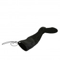 Bottes au genou pour femmes en daim elastique avec lacets et demi fermeture éclair talon 3 - Pointures disponibles:  34, 43