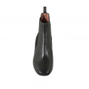 Woman's ankle boot in black leather with elastic bands heel 8 - Available sizes:  42