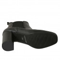 Woman's ankle boot in black leather with elastic bands heel 8 - Available sizes:  42