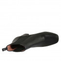 Bottines pour femmes en cuir noir avec élastiques talon 8 - Pointures disponibles:  42, 43