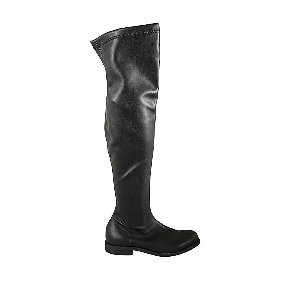 Stivali donna in pelle nera con tacco 7 | Made in Italy