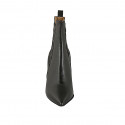 Botines a punta para mujer con elasticos en piel negra con tacon 7 - Tallas disponibles:  42