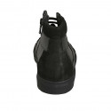 Chaussure sportif à lacets avec fermeture éclair et semelle amovible pour hommes en cuir et daim noir - Pointures disponibles:  47