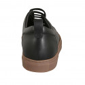 Chaussure sportif à lacets avec semelle amovible et bout droit pour hommes en cuir noir - Pointures disponibles:  37, 38, 47, 48, 50