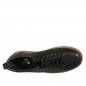Zapato deportivo con cordones, puntera y plantilla extraible para hombre en piel de color negro - Tallas disponibles:  37, 38, 47, 48, 50