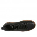 Zapato deportivo con cordones, puntera y plantilla extraible para hombre en piel de color negro - Tallas disponibles:  37, 38