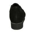 Woman's highfronted shoe with elastic band and removable insole in black suede wedge heel 3 - Available sizes:  34