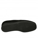 Woman's highfronted shoe with elastic band and removable insole in black suede wedge heel 3 - Available sizes:  34