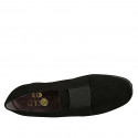 Woman's highfronted shoe with elastic band and removable insole in black suede wedge heel 3 - Available sizes:  34