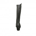 Botas para mujer con cremallera y plantilla extraible en piel negra cuña 6 - Tallas disponibles:  43