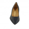 Pointy pump in blue leather heel 5 - Available sizes:  31, 45