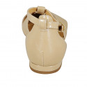 Woman's pointy open shoe with strap in beige patent leather heel 2 - Available sizes:  42