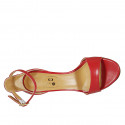 Scarpa aperta da donna in pelle rossa con cinturino tacco 8 - Misure disponibili: 42, 43