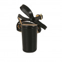 Woman's sandal with strap in black leather heel 8 - Available sizes:  42