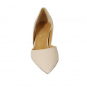 Woman's pump with sidecuts in nude leather heel 6 - Available sizes:  42