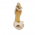 Woman's open shoe with strap in nude leather heel 9 - Available sizes:  43, 44