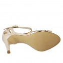 Woman's open shoe with strap in nude leather heel 9 - Available sizes:  43, 44