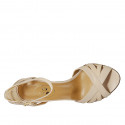 Chaussure ouverte pour femmes en cuir nue avec courroie talon 9 - Pointures disponibles:  43, 44