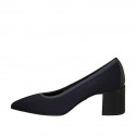 Decolté da donna a punta in tessuto blu tacco 6 - Misure disponibili: 31, 32, 43