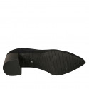 Escarpin à bout pointu pour femmes en tissu noir talon 6 - Pointures disponibles:  31