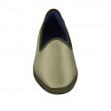 Woman's friulane slipper shoe in green fabric heel 1 - Available sizes:  44, 45